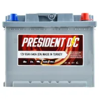 Авто аккумулятор PRESIDENT DC 65Ah 640A