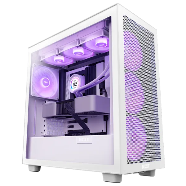 Carcasă NZXT H7 Flow RGB Mid Tower / White photo 1