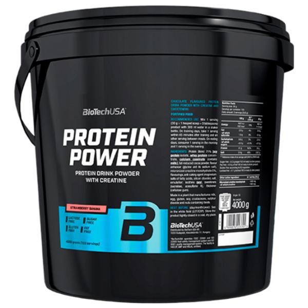 Proteină BioTechUSA Protein Power 4000 g (5999076223718) praf/ Banană, căpșuni photo 1 Proteină BioTechUSA Protein Power 4000 g (5999076223718) praf/ Banană, căpșuni photo 1