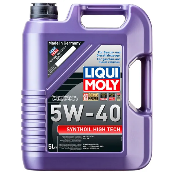 Моторное масло Liqui Moly 5W-40 Synthoil High Tech 5W-40 5 л синтетическое photo 1