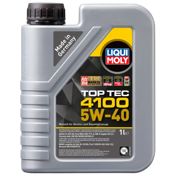 Моторное масло Liqui Moly 5W-40 Top Tec 4100 5W-40 1 л синтетическое photo 1