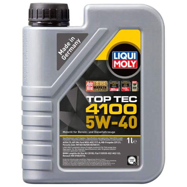 Моторное масло Liqui Moly 5W-40 Top Tec 4100 5W-40 1 л синтетическое photo 1