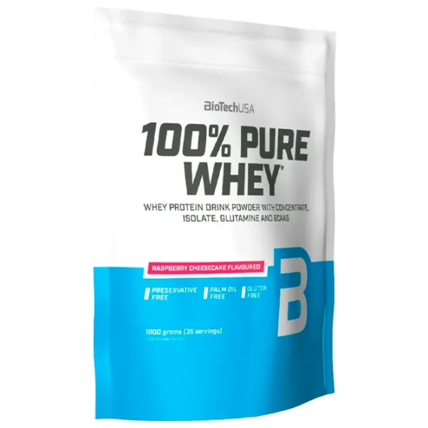 Proteină BioTechUSA 100% Pure Whey 1000 g (5999076238293) praf/ Cheesecake cu zmeură photo 1 Proteină BioTechUSA 100% Pure Whey 1000 g (5999076238293) praf/ Cheesecake cu zmeură photo 1