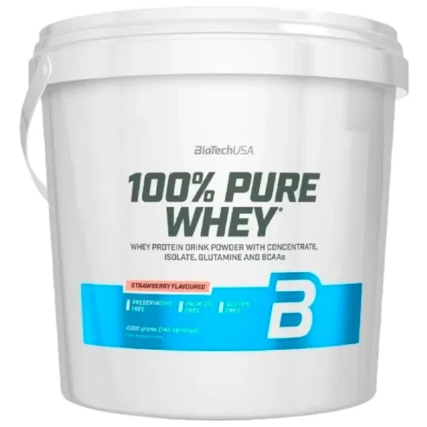 Proteină BioTechUSA 100% Pure Whey 4000 g (5999076237951) praf/ Сăpșuni photo 1 Proteină BioTechUSA 100% Pure Whey 4000 g (5999076237951) praf/ Сăpșuni photo 1