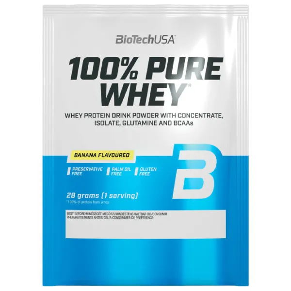 Proteină BioTechUSA 100% Pure Whey 28 g (5999076238538) praf/ Banană photo 1 Proteină BioTechUSA 100% Pure Whey 28 g (5999076238538) praf/ Banană photo 1