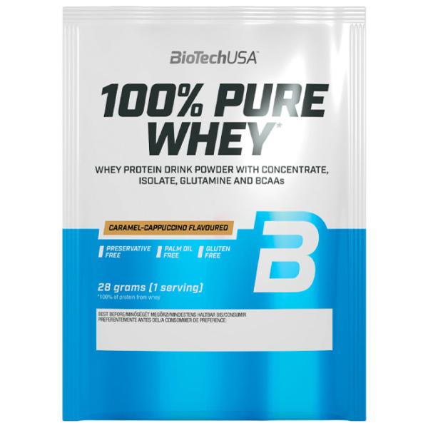 Proteină BioTechUSA 100% Pure Whey 28 g (5999076238521) praf/ Caramel, capuccino photo 1