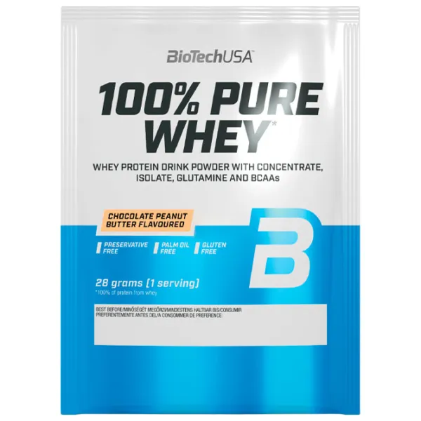 Протеин BioTechUSA 100% Pure Whey 28 г (5999076238569) порошок/ Шоколад , Фундук photo 1 Протеин BioTechUSA 100% Pure Whey 28 г (5999076238569) порошок/ Шоколад , Фундук photo 1