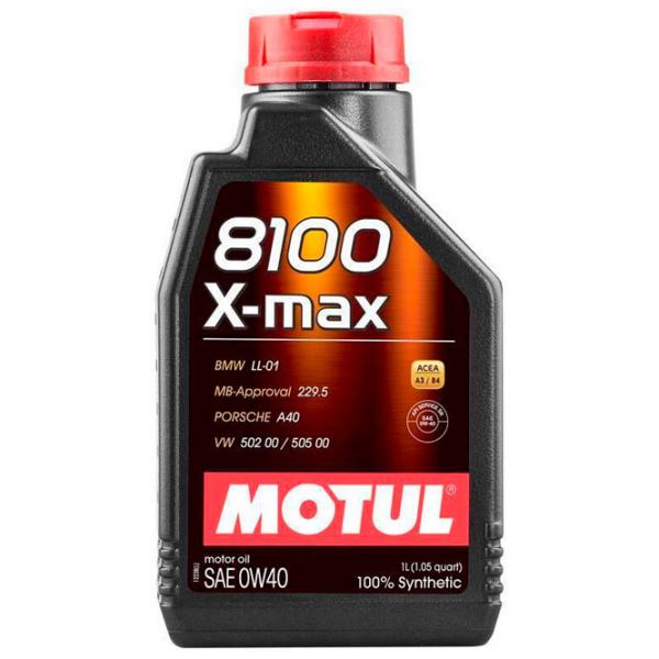 Моторное масло Motul 0W-40 8100 X-MAX 0W-40 1 л синтетическое photo 1