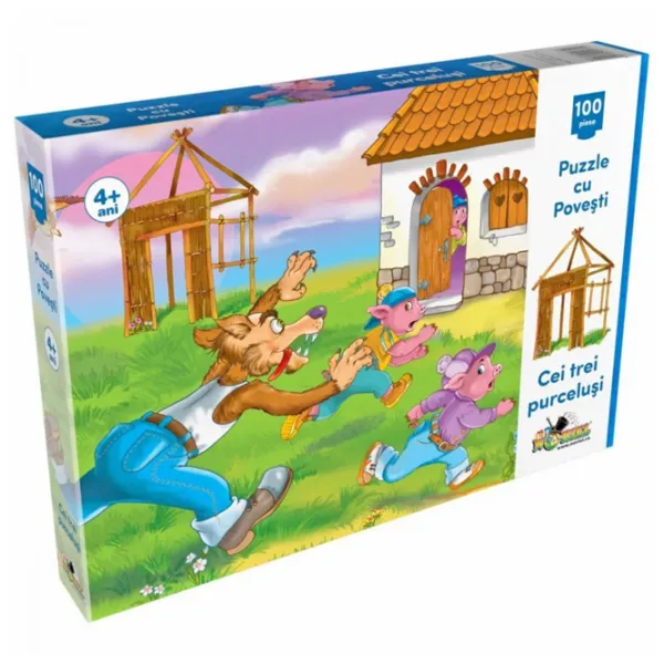 Puzzle 2D Noriel Cei Trei Purcelusi 4+/ Numărul de piese: 100 photo 1