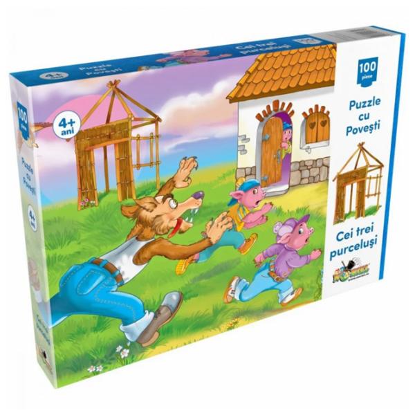 Puzzle 2D Noriel Cei Trei Purcelusi 4+/ Numărul de piese: 100 photo 1