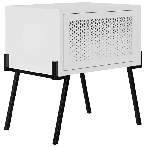 Noptiere Showdeko NAIVE 51 x 48 x 34/ Metal/ White photo 1