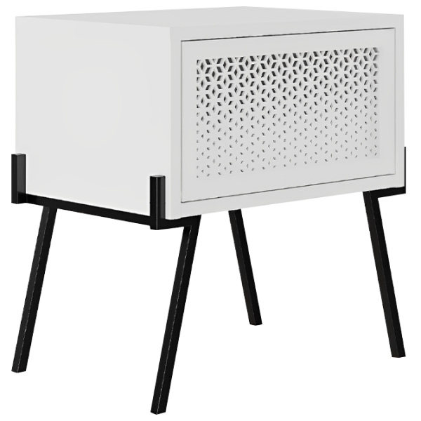 Noptiere Showdeko NAIVE 51 x 48 x 34/ Metal/ White photo 1