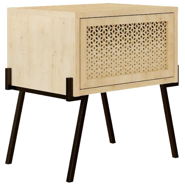 Noptiere Showdeko NAIVE 51 x 48 x 34/ Metal/ Oak photo 1