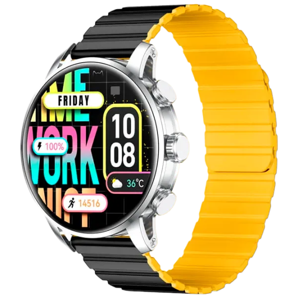 Умные часы Kieslect KR2 Watch Calling 1.43"/ 46.4 мм/ Нержавеющая сталь - Чёрный, Желтый photo 1
