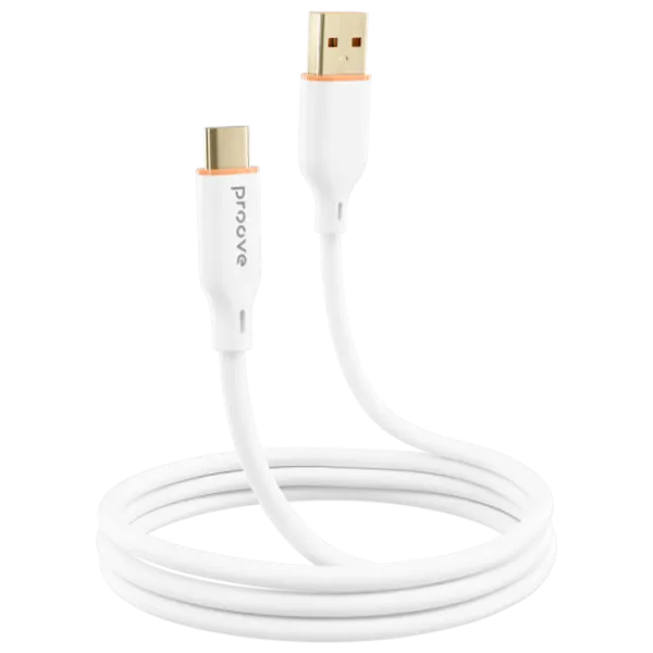 Кабель для телефона Jelly Silicone Proove USB Type-A + USB Type-C 1 м/ Белый photo 1