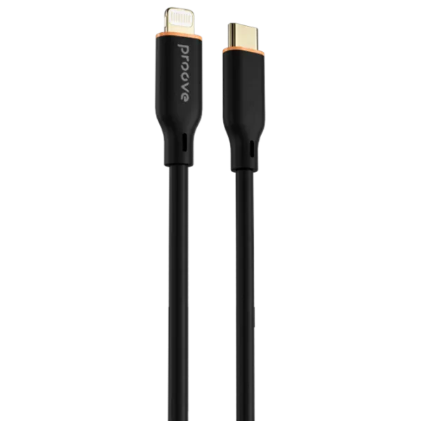 Cablu pentru telefon Jelly Silicone Proove USB Type-C + Lightning 1 m/ Black photo 1 Cablu pentru telefon Jelly Silicone Proove USB Type-C + Lightning 1 m/ Black photo 1