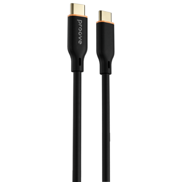Cablu pentru telefon Jelly Silicone Proove USB Type-C + USB Type-C 1 m/ Black photo 1