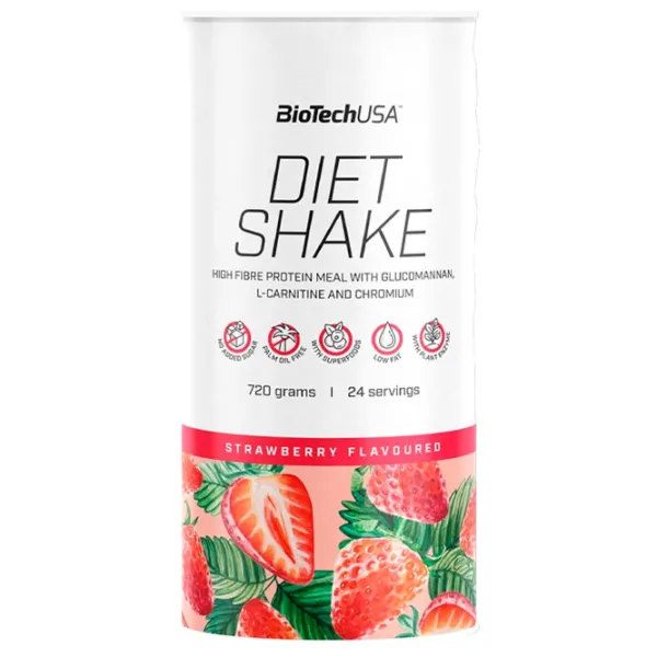 Proteină BioTechUSA Diet Shake 720 g (5999076240517) praf/ Сăpșuni photo 1