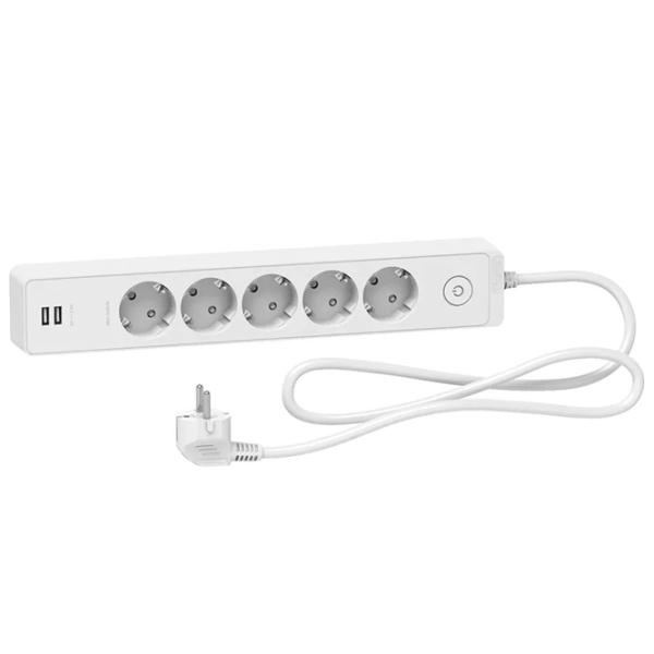 Удлинитель Schneider-Electric ST945U1W 1.5 м Белый photo 1