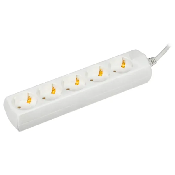 Удлинитель Generica WYP10-10-05-05-Z-G 5 м Белый photo 1