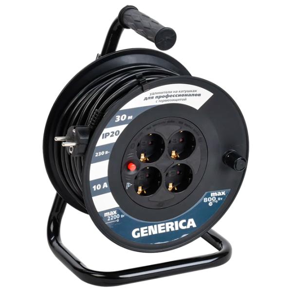 Удлинитель на катушке Generica WKP10-10-04-30-G 30 м Черный photo 1