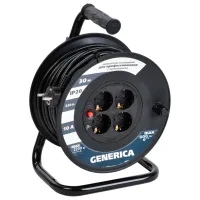 Удлинитель на катушке Generica WKP10-10-04-30-G 30 м Черный