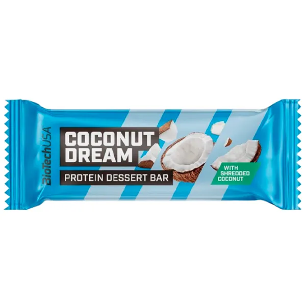 Batoane proteice BioTechUSA Protein Dessert Bar Vis de nucă de cocos (5999076239894) 50 g photo 1