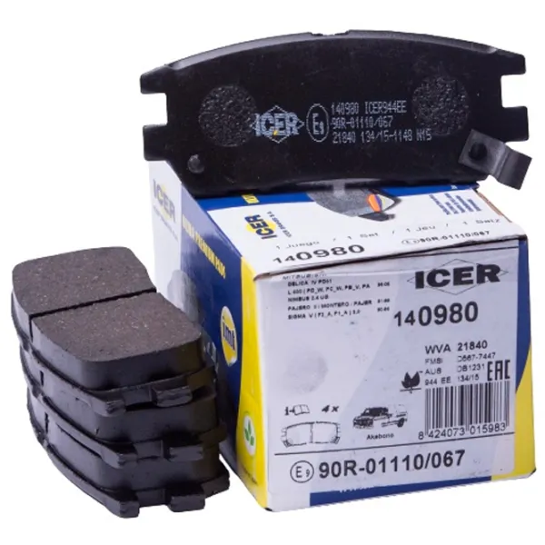 Тормозные колодки Icer 140980 задние/ дисковые photo 1 Тормозные колодки Icer 140980 задние/ дисковые photo 1