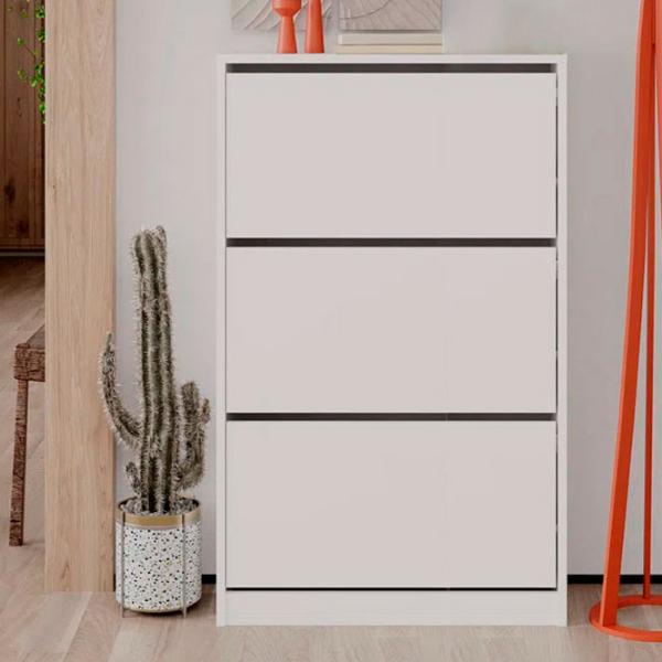 Обувной шкаф Showdeko Shoe Cabinet (M.AK.23502) 119см x 73см x 26см/ ЛДСП/ White photo 1