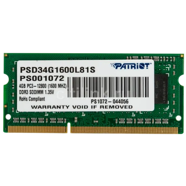 Memorie RAM Patriot Signature Line PSD34G1600L81S SO-DIMM/ DDR3/ 4 GB photo 1