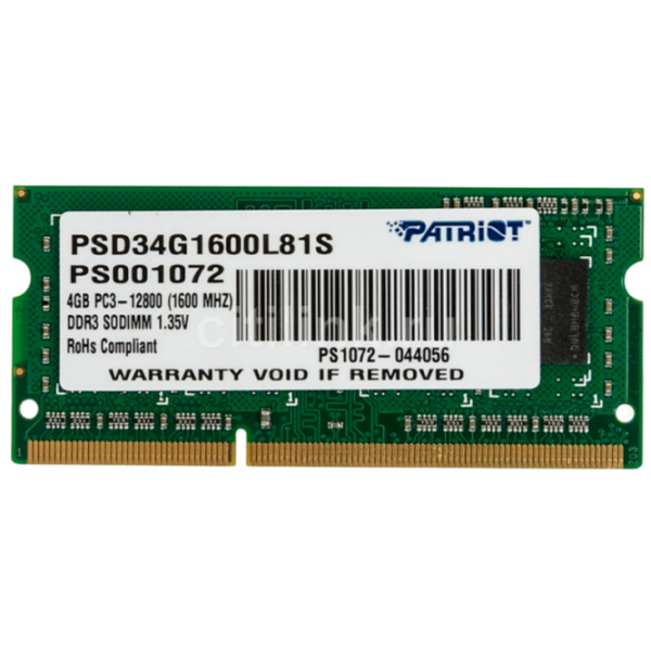 Memorie RAM Patriot Signature Line PSD34G1600L81S SO-DIMM/ DDR3/ 4 GB photo 1