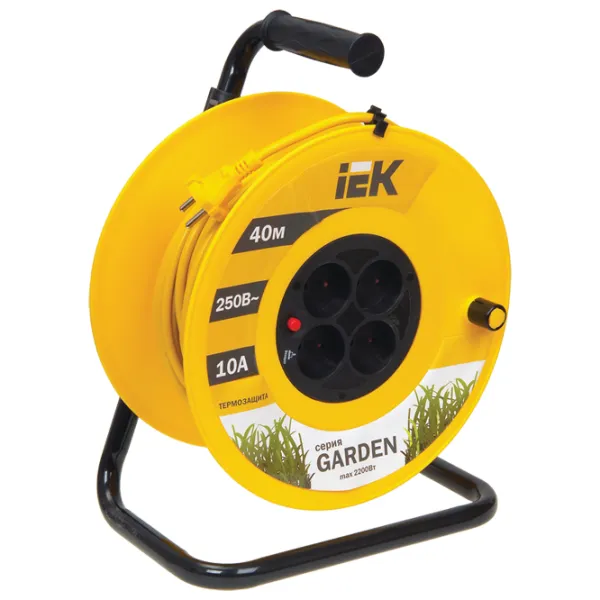 Удлинитель на катушке IEK WKP23-10-04-40 40 м Желтый photo 1