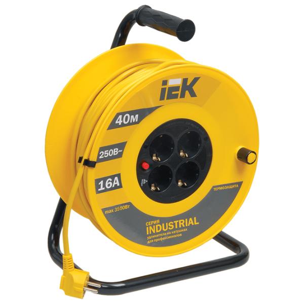 Удлинитель на катушке IEK WKP15-16-04-40 40 м Желтый photo 1