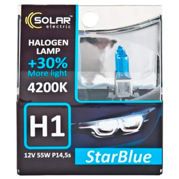Автомобильная лампа Solar StarBlue Галоген/ H1/ P14.5s/ 60 - 55 Вт photo 1 Автомобильная лампа Solar StarBlue Галоген/ H1/ P14.5s/ 60 - 55 Вт photo 1