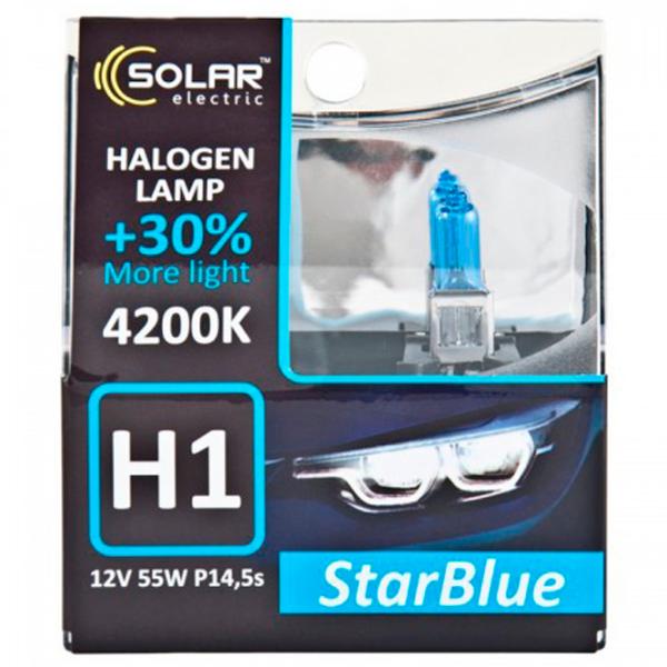 Автомобильная лампа Solar StarBlue Галоген/ H1/ P14.5s/ 60 - 55 Вт photo 1 Автомобильная лампа Solar StarBlue Галоген/ H1/ P14.5s/ 60 - 55 Вт photo 1