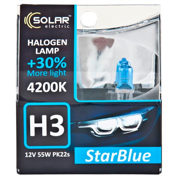 Автомобильная лампа Solar StarBlue Галоген/ H3/ PK22s/ 55 Вт photo 1
