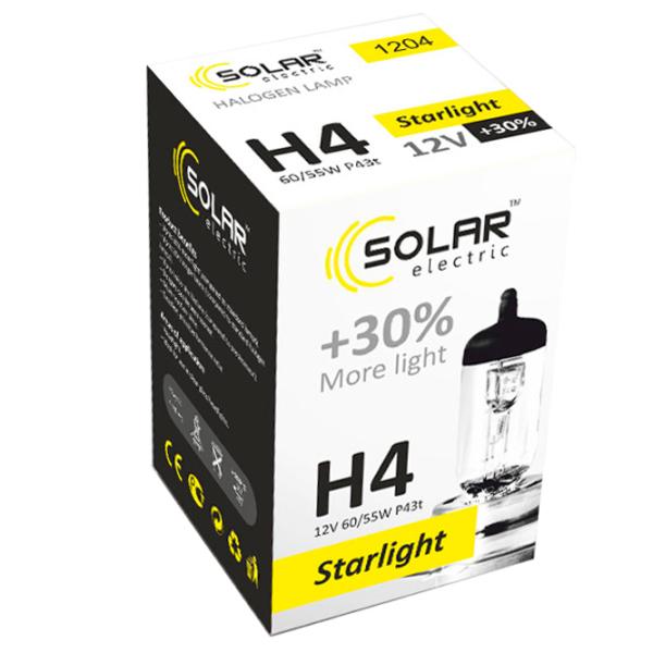 Автомобильная лампа Solar Starlight +30% Галоген/ H4/ P43t-38/ 60 - 55 Вт photo 1