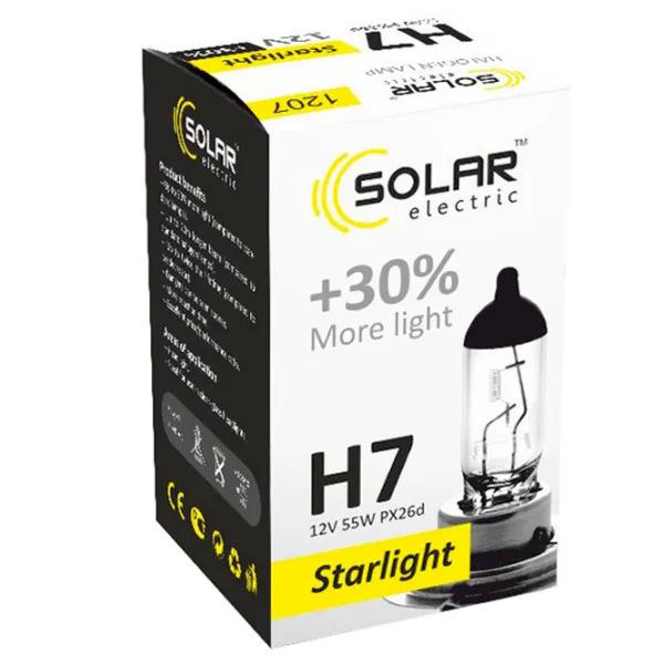 Автомобильная лампа Solar Starlight +30% Галоген/ H7/ PX26d/ 55 Вт photo 1