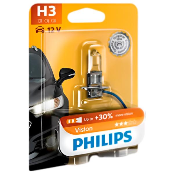 Автомобильная лампа Philips Vision +30% Галоген/ H3/ PK22s/ 55 Вт photo 1