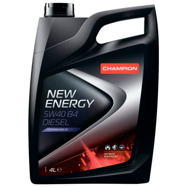 Моторное масло Champion NEW ENERGY 5W40 B4 DIESEL 5W-30 4 л синтетическое photo 1