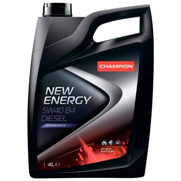 Моторное масло Champion NEW ENERGY 5W40 B4 DIESEL 5W-30 4 л синтетическое photo 1