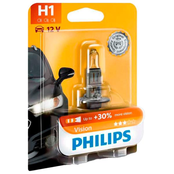 Автомобильная лампа Philips Blister Vision +30% Галоген/ H1/ P14.5s/ 55 Вт photo 1