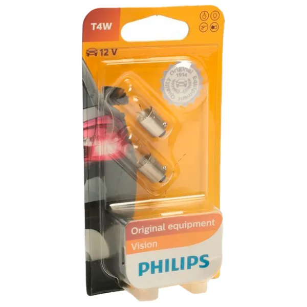 Автомобильная лампа Philips 12929B2 Накал/ T4W/ BA9S/ 5 Вт photo 1