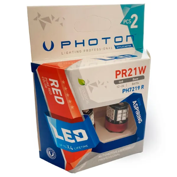 Автомобильная лампа Photon PH7219 R светодиодная/ P21W/ BA15s/ 21 Вт photo 1 Автомобильная лампа Photon PH7219 R светодиодная/ P21W/ BA15s/ 21 Вт photo 1