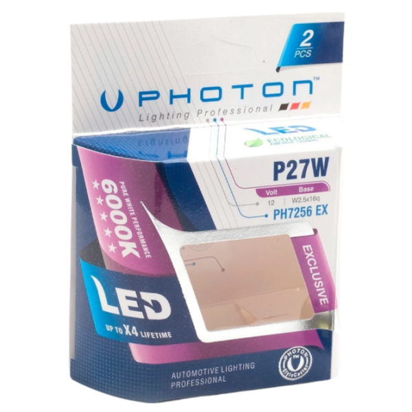 Автомобильная лампа Photon PH7256 EX светодиодная/ PY27W/ W2.5X16q/ 27 Вт photo 1 Автомобильная лампа Photon PH7256 EX светодиодная/ PY27W/ W2.5X16q/ 27 Вт photo 1