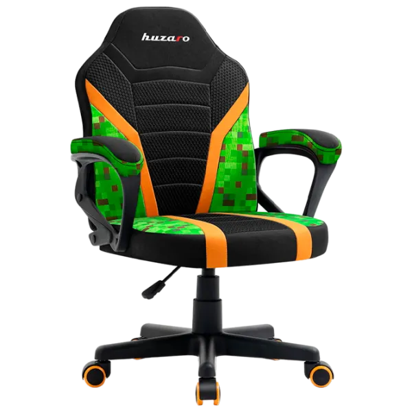 Игровое кресло для детей Huzaro Ranger 1.0 Kids Черный Зелёный photo 1