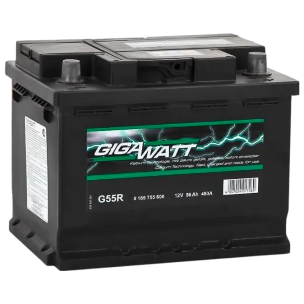Авто аккумулятор Gigawatt S3 005 56AH 480A photo 1 Авто аккумулятор Gigawatt S3 005 56AH 480A photo 1