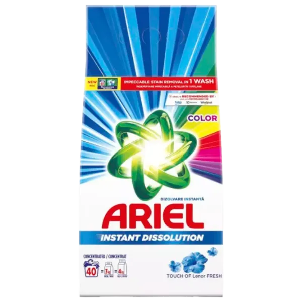 Моющее средство Ariel Instant Dissolution Fresh 3 кг  Количество стирок: 40 photo 1