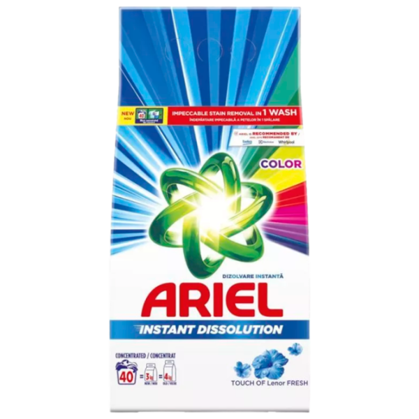 Моющее средство Ariel Instant Dissolution Fresh 3 кг  Количество стирок: 40 photo 1