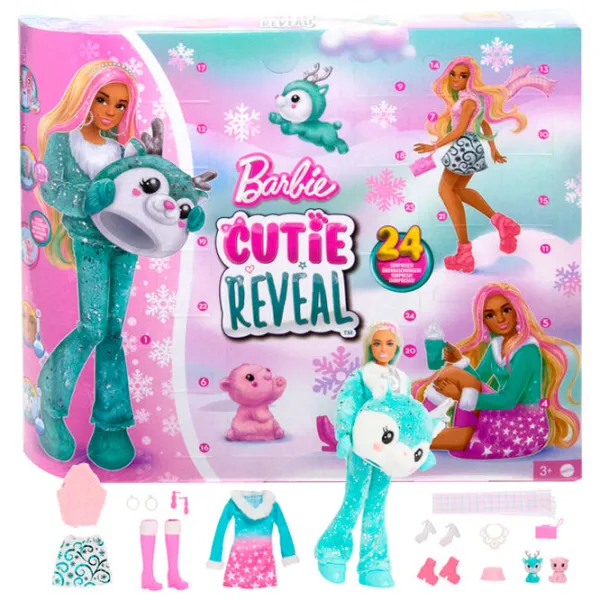 Интерактивная игрушка Barbie Cutie Reveal Зимний адвент-календарь HJX76 3+/ Разноцветный photo 1